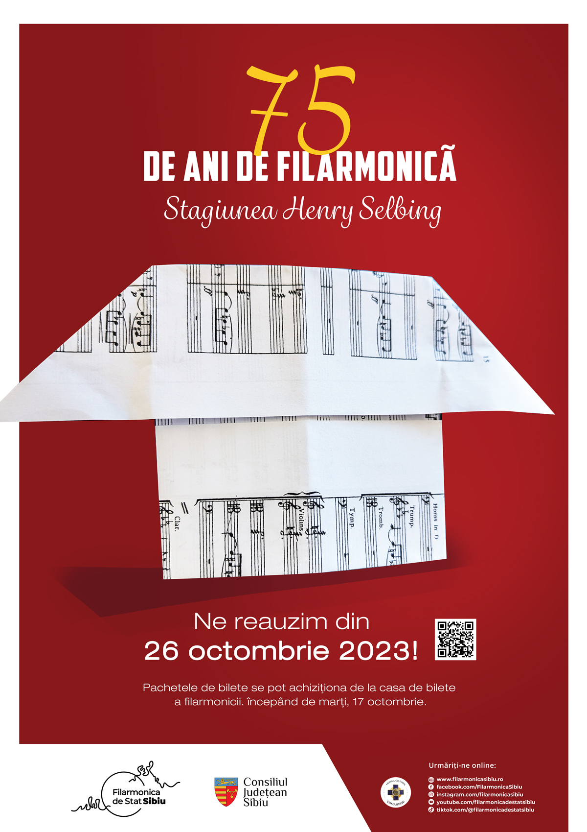 Filarmonica Sibiu pune în vânzare biletele pentru primul trimestru al stagiunii 2023/2024
